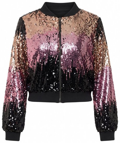 Ulla Popken 857747 Giacca di paillettes Nero - Giacche - Giacche taglie forti da donna
