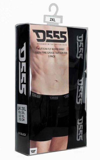 D555 Driver Boxershorts 3-pack Black - Intimo & costumi da bagno - Intimo Taglie Forti Uomo
