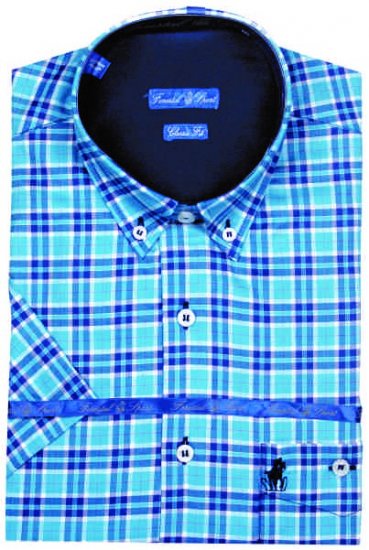 Forestal 901220E Check Shirt Blue - Camicie - Camicie Taglie Forti Uomo