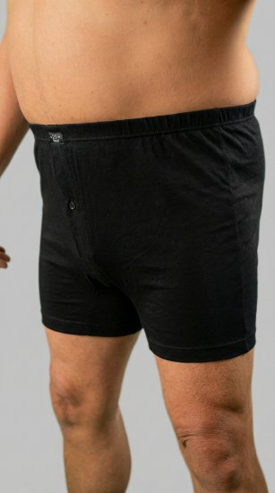 20 Nodi 935 Combed Cotton Jersey Boxer with Front Button Fly Black - Boxer - Boxer Uomo Taglie Forti