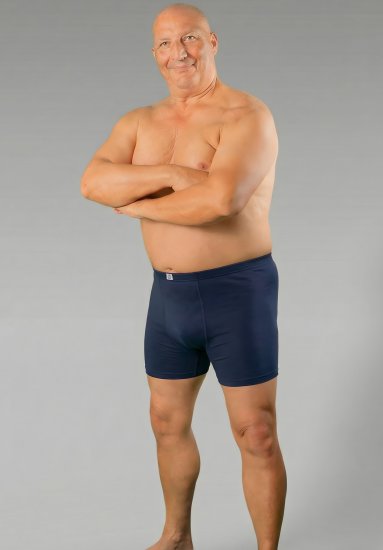 20 Nodi 938 Stretch Cotton Boxer with Embroidered Long Leg Navy - Boxer - Boxer Uomo Taglie Forti