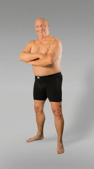 20 Nodi 938 Stretch Cotton Boxer with Embroidered Long Leg Black - Boxer - Boxer Uomo Taglie Forti