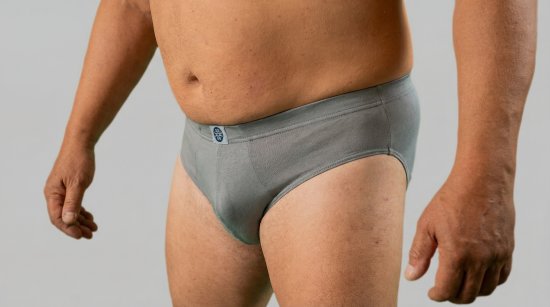 20 Nodi 974 Stretch Cotton Briefs with Internal Elastic Band and Low Rise Grey - Slip - Slip Uomo Taglie Forti