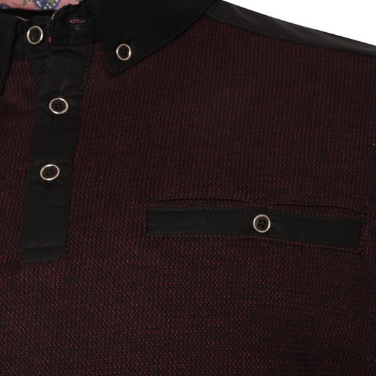 Kam Jeans 5490 Jersey Weave Contrast Polo Black - Polo - Polo Uomo Taglie Forti