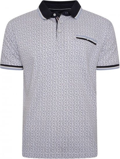 Kam Jeans 5487 Dobby Print Pique Polo White - Polo - Polo Uomo Taglie Forti