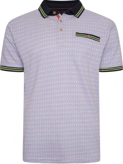 Kam Jeans 5488 Dobby Print Pique Polo Navy - Polo - Polo Uomo Taglie Forti