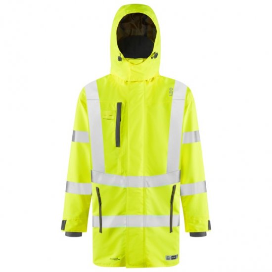 Leo Eastleigh Ecoviz 10K Performance Breathable Anorak Hi-Vis Yellow - Abbigliamento da lavoro - Abbigliamento da Lavoro Taglie Forti Uomo