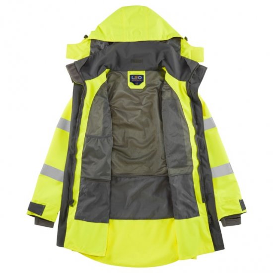 Leo Eastleigh Ecoviz 10K Performance Breathable Anorak Hi-Vis Yellow - Abbigliamento da lavoro - Abbigliamento da Lavoro Taglie Forti Uomo