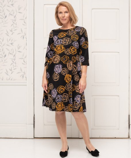 Scandinavian Caramel Flower Petals Dress Lavender and Orange - ABBIGLIAMENTO DONNA 40-66 - 