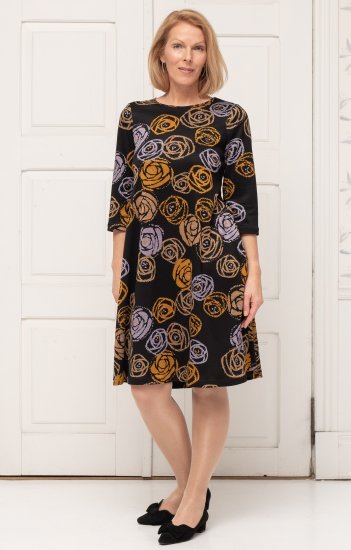 Scandinavian Caramel Flower Petals Dress Lavender and Orange - ABBIGLIAMENTO DONNA 40-66 - 