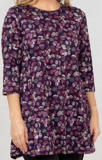 Scandinavian Caramel Flower Petals Tunic Purple - T-shirt - 