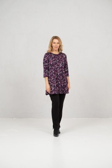 Scandinavian Caramel Flower Petals Tunic Purple - T-shirt - 