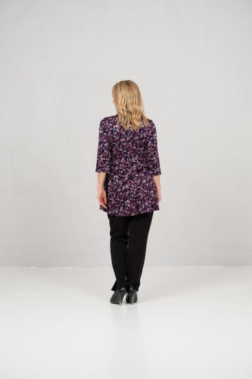 Scandinavian Caramel Flower Petals Tunic Purple - T-shirt - 