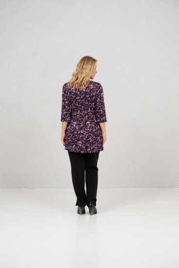 Scandinavian Caramel Flower Petals Tunic Purple - T-shirt - 