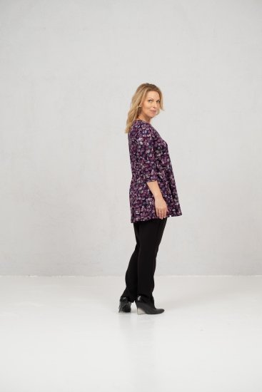 Scandinavian Caramel Flower Petals Tunic Purple - T-shirt - 