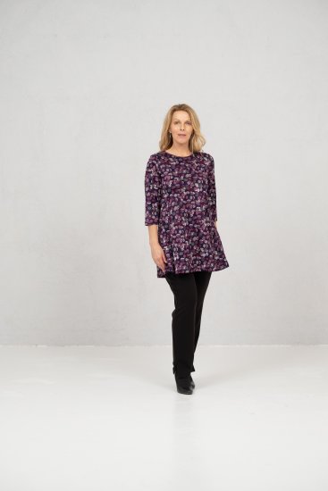 Scandinavian Caramel Flower Petals Tunic Purple - T-shirt - 
