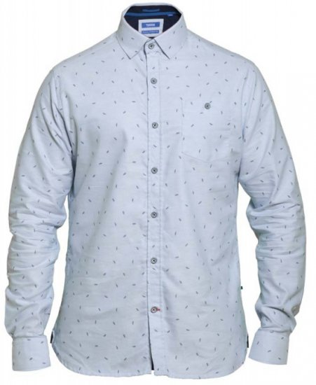 D555 Addington Printed Oxford Shirt Blue - Camicie - Camicie Taglie Forti Uomo