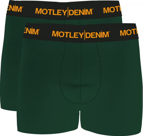 Motley Denim Amsterdam Boxershorts Racing Green 2-pack - Intimo & costumi da bagno - Intimo Taglie Forti Uomo