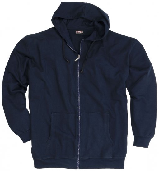 Adamo Athen Hoodie with Zipper Navy - Felpe & felpe con cappuccio - Felpe & Felpe con Cappuccio Uomo Taglie Forti