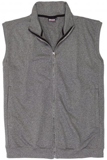 Adamo Athen Sweatvest Full Zipper Grey - Felpe & Felpe con cappuccio - Felpe & Felpe con Cappuccio Uomo Taglie Forti