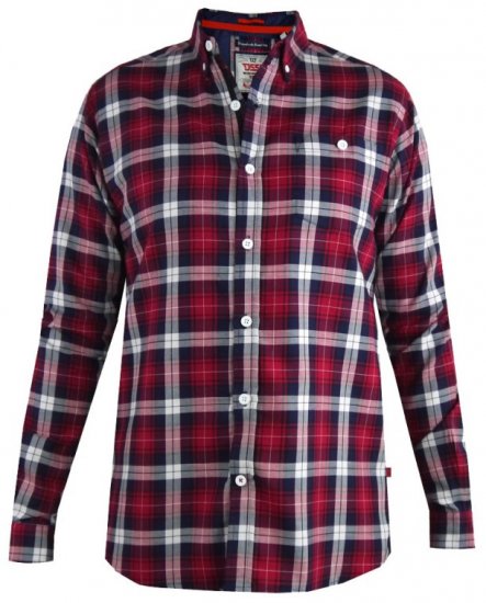 D555 Baltimore Checked Shirt Red - Camicie - Camicie Taglie Forti Uomo