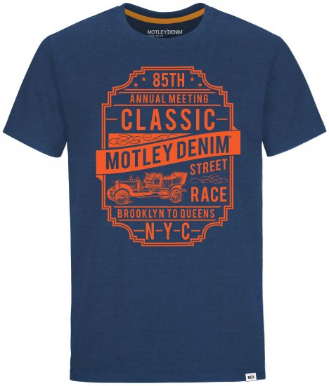 Motley Denim Blackpool T-shirt Dark Indigo - Magliette - Magliette Uomo Taglie Forti