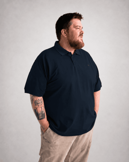 Motley Denim Bratislava Polo Navy - Polo - Polo Uomo Taglie Forti