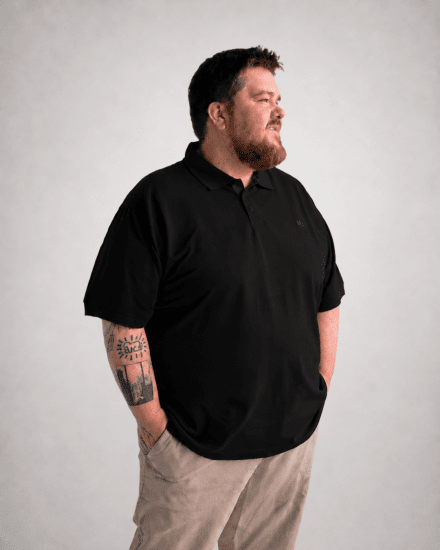 Motley Denim Bratislava Polo Black - Polo - Polo Uomo Taglie Forti