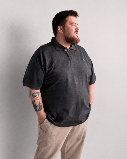 Motley Denim Bratislava Polo Charcoal - Polo - Polo Uomo Taglie Forti