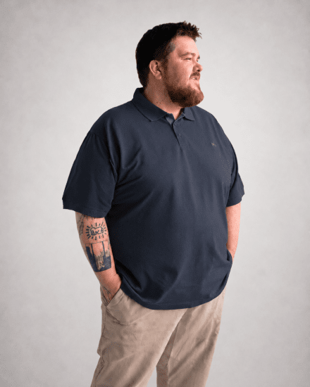 Motley Denim Bratislava Polo Dark Indigo - Polo - Polo Uomo Taglie Forti