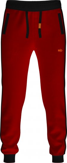 Motley Denim Bremen Sweatpants Red/Black - Pantaloni & pantaloncini tuta - Pantaloni Tuta Uomo Taglie Forti