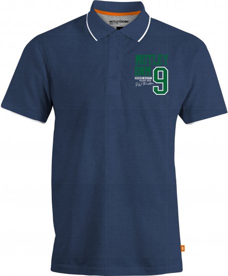 Motley Denim Brighton Polo Dark Indigo - Polo - Polo Uomo Taglie Forti