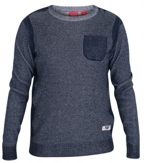 D555 Bryson Crewneck Sweater with Pocket Navy - Felpe & felpe con cappuccio - Felpe & Felpe con Cappuccio Uomo Taglie Forti