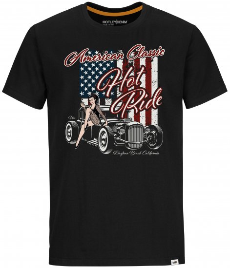 Motley Denim T-shirt Central Black - Magliette - Magliette Uomo Taglie Forti