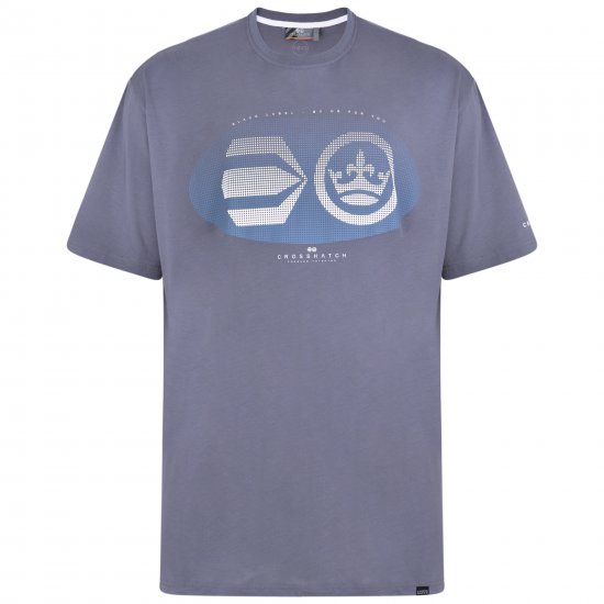 Crosshatch Eliptical T-shirt Grey - Magliette - Magliette Uomo Taglie Forti