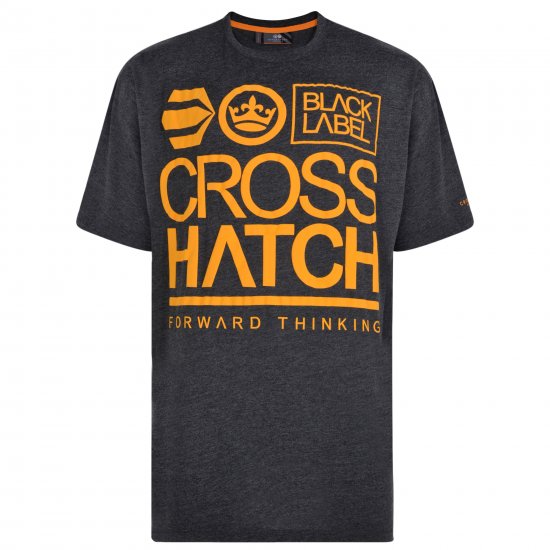 Crosshatch Large Go T-shirt Charcoal - Magliette - Magliette Uomo Taglie Forti