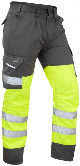 Leo Bideford Cargo Pants Hi-Vis Yellow/Grey - Abbigliamento da lavoro - Abbigliamento da Lavoro Taglie Forti Uomo