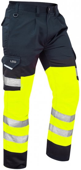 Leo Bideford Cargo Pants Hi-Vis Yellow/Navy - Abbigliamento da lavoro - Abbigliamento da Lavoro Taglie Forti Uomo