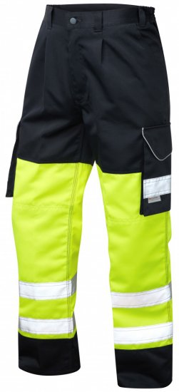 Leo Bideford Cargo Pants Hi-Vis Yellow/Navy - Abbigliamento da lavoro - Abbigliamento da Lavoro Taglie Forti Uomo