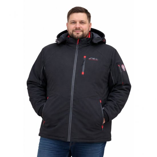 D555 Fretwell Padded Softshell Jacket with Detachable Hood Black - Giubbotti - Giubbotti Uomo Taglie Forti