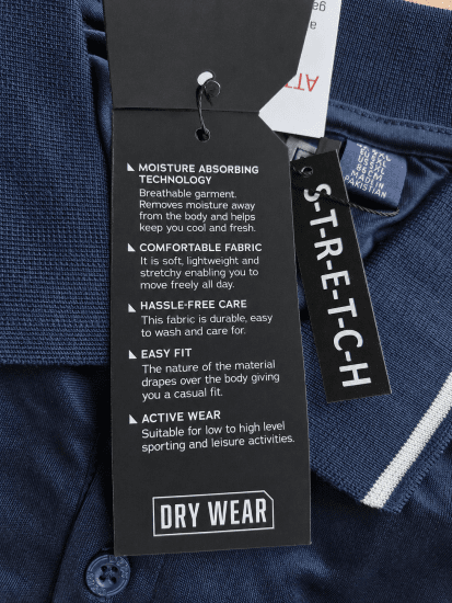 D555 Hinckley Stretch Polo With Contrast Tipping Collar Navy - Polo - Polo Uomo Taglie Forti