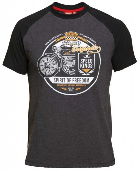 D555 Dallas T-shirt Charcoal - Magliette - Magliette Uomo Taglie Forti