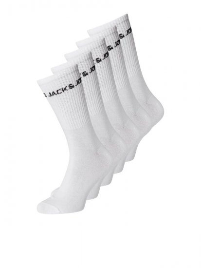 Jack & Jones Basic Logo Calzini da tennis Bianco confezione da 5 - Intimo & costumi da bagno - Intimo Taglie Forti Uomo