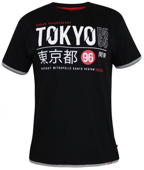 D555 Darnell T-shirt Black - Magliette - Magliette Uomo Taglie Forti