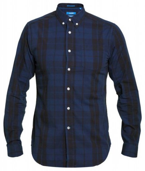 D555 Davenport Long Sleeve Shirt Navy - Camicie - Camicie Taglie Forti Uomo
