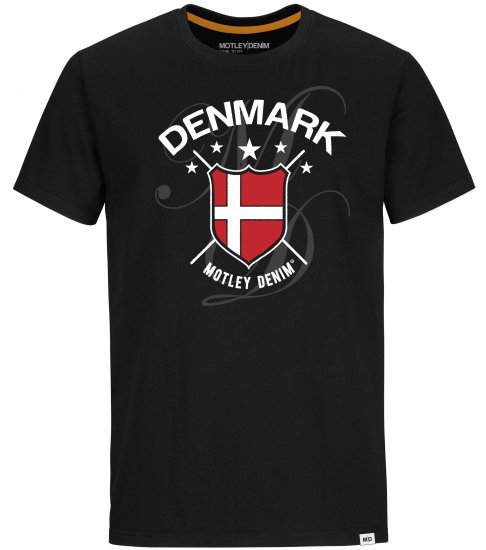 Motley Denim Denmark T-shirt Black - Magliette - Magliette Uomo Taglie Forti