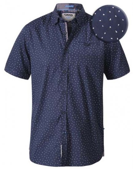 D555 Derwent Short Sleeve Shirt Navy - Camicie - Camicie Taglie Forti Uomo
