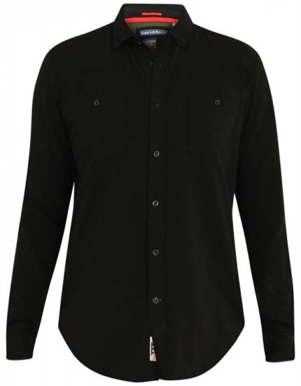 D555 Donnie Long Sleeve Jersey Shirt Black - Camicie - Camicie Taglie Forti Uomo