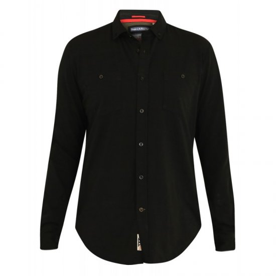 D555 Donnie Long Sleeve Jersey Shirt Black - Camicie - Camicie Taglie Forti Uomo
