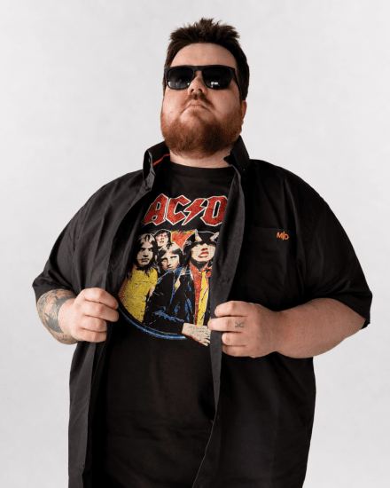 D555 Hugh Official AC/DC Highway To Hell T-shirt Con Stampa Nera - Magliette - Magliette Uomo Taglie Forti